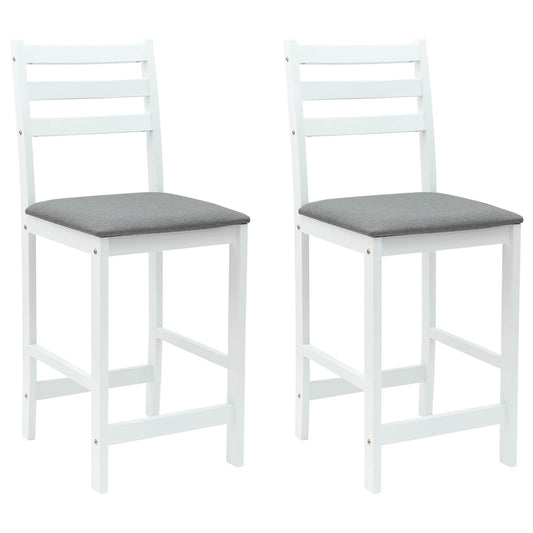 Dining Chairs 2 pcs Solid Rubber Wood White 40 x 47.5 x 99.5 cm