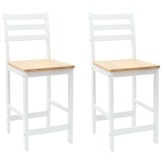 Dining Chairs 2 pcs Solid Rubber Wood White 40 x 47.5 x 99.5 cm