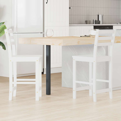 Dining Chairs 2 pcs White 40 x 47.5 x 99.5 cm Solid Rubber Wood