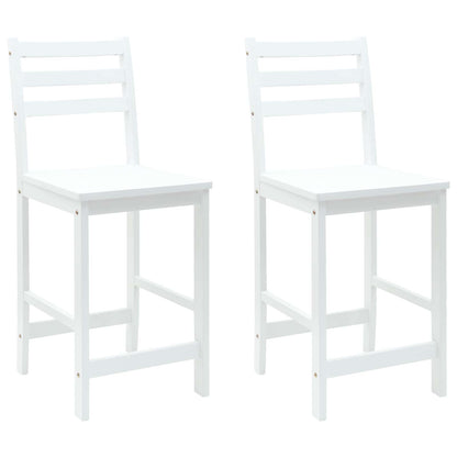 Dining Chairs 2 pcs White 40 x 47.5 x 99.5 cm Solid Rubber Wood
