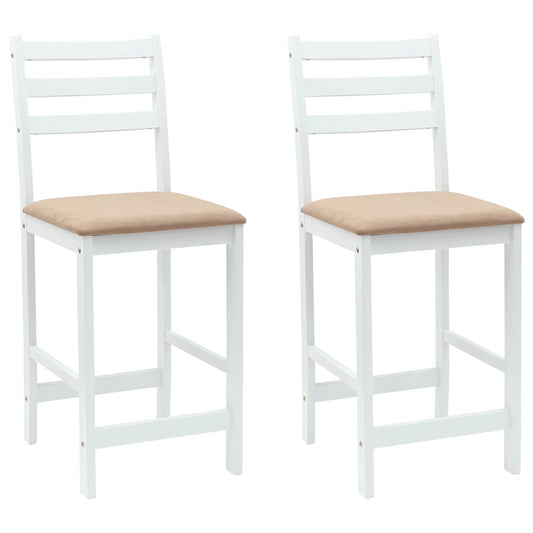 Dining Chairs 2 pcs Solid Rubber Wood White 40 x 47.5 x 99.5 cm