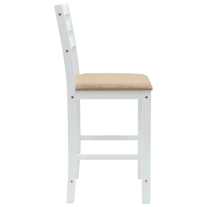 Dining Chairs 2 pcs White 40 x 47.5 x 99.5 cm Solid Rubber Wood