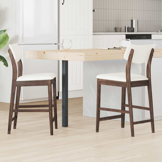 Dining Chairs 2 pcs Solid Rubber Wood Light Brown