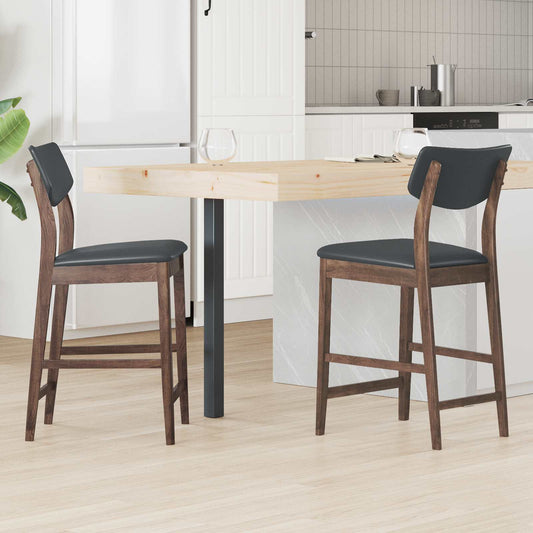 Dining Chairs 2 pcs Solid Rubber Wood Light Brown