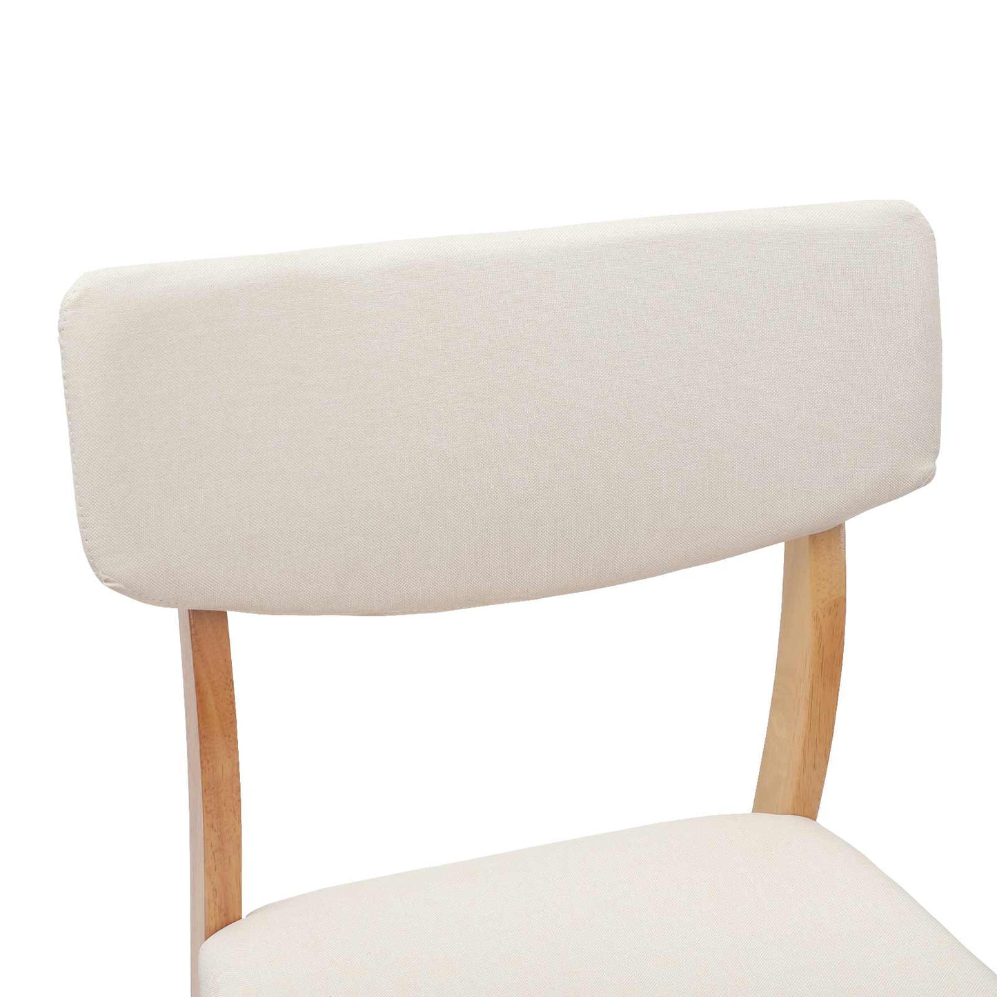 Dining Chairs 2 pcs Natural 48 x 49 x 95 cm Solid Rubber Wood