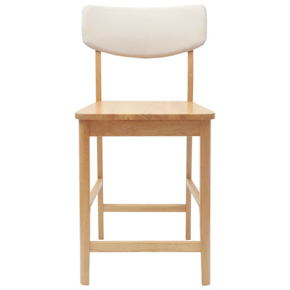 Dining Chairs 2 pcs Natural 48 x 49 x 95 cm Solid Rubber Wood