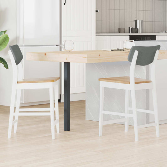 Dining Chairs 2 pcs Solid Rubber Wood White 48 x 49 x 95 cm