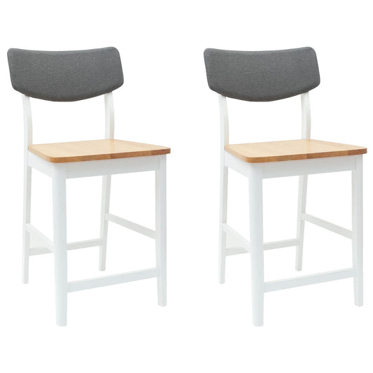 Dining Chairs 2 pcs Solid Rubber Wood White 48 x 49 x 95 cm
