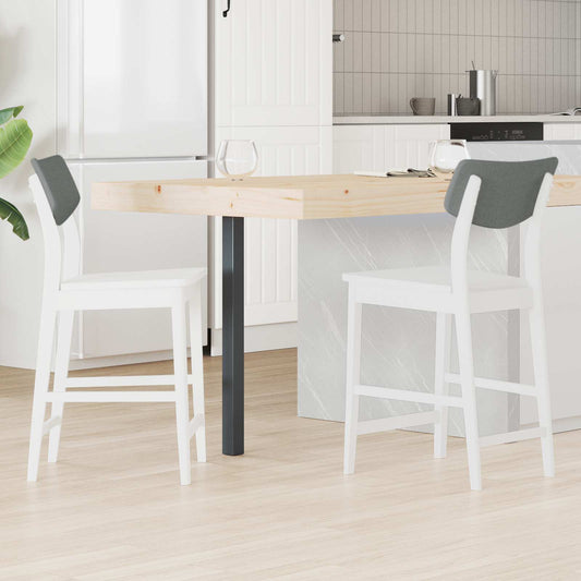 Dining Chairs 2 pcs Solid Rubber Wood White 48 x 49 x 95 cm