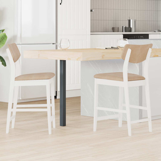Dining Chairs 2 pcs Solid Rubber Wood White 48 x 49 x 95 cm