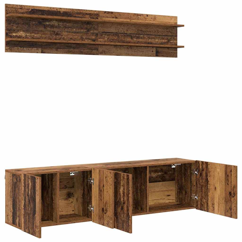 TV Units Wall-mounted 6 pcs Old wood Engineered wood