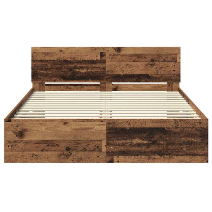 Bed Frame with Headboard Old Wood 140 x 190 cm Engineered Wood