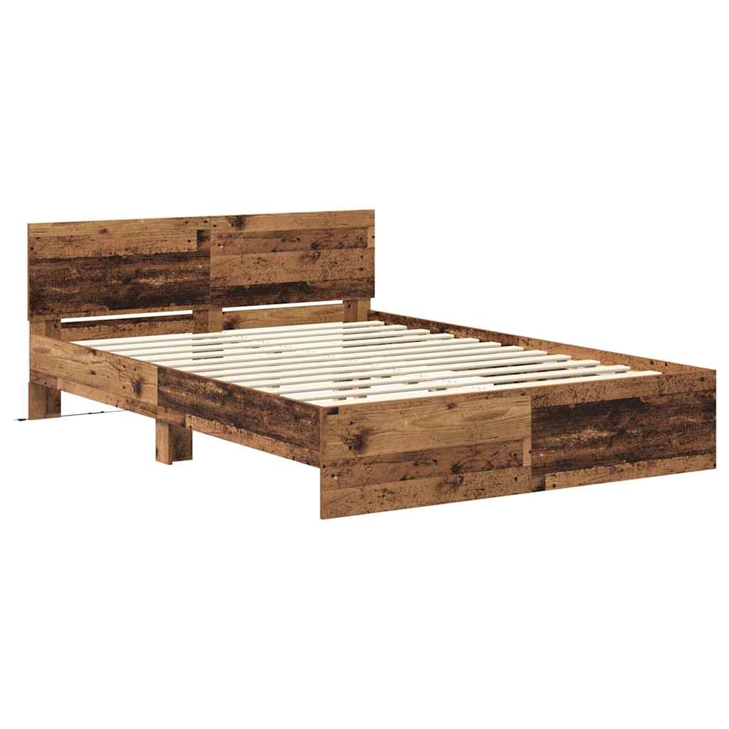 Bed Frame with Headboard Old Wood 120 x 200 cm Engineered Wood