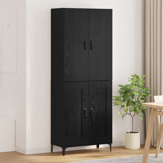 Highboard Black Oak 69.5 x 34 x 180 cm Engineered Wood
