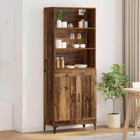 Highboard 2 pcs Old wood 69.5 x 34 x 180 cm Engineered Wood