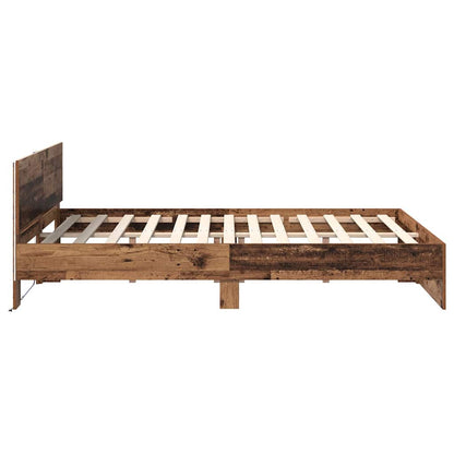 Bed Frame with Headboard Old Wood 120 x 190 cm Engineered Wood