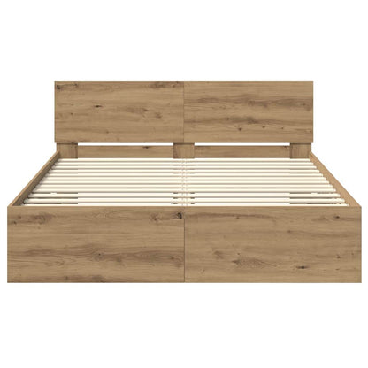 Bed Frame Artisan Oak 120 x 190 cm Engineered Wood