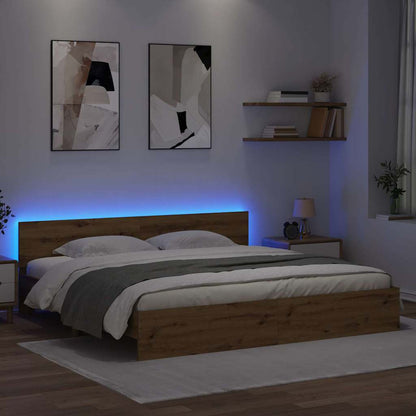 Bed Frame Artisan Oak 180 x 200 cm Engineered Wood