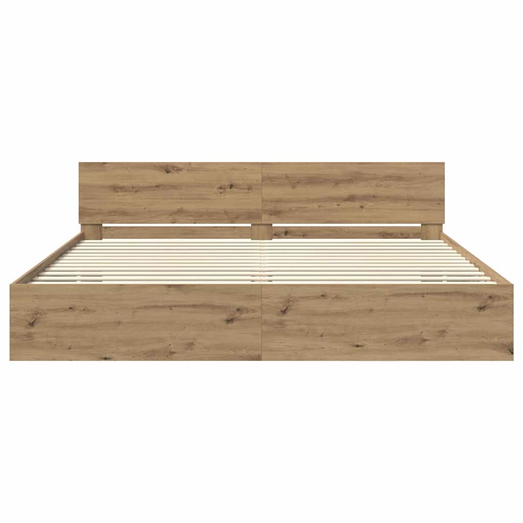 Bed Frame Artisan Oak 180 x 200 cm Engineered Wood