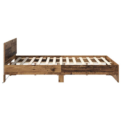 Bed Frame with Headboard Old Wood 140 x 200 cm Engineered Wood