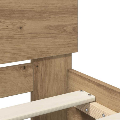 Bed Frame Artisan Oak 140 x 200 cm Engineered Wood