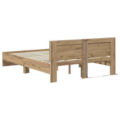 Bed Frame Artisan Oak 140 x 200 cm Engineered Wood