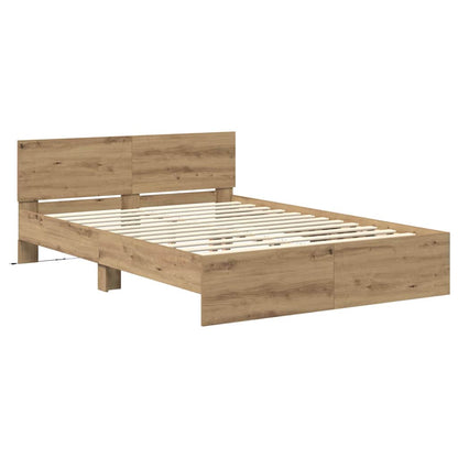 Bed Frame Artisan Oak 160 x 200 cm Engineered Wood