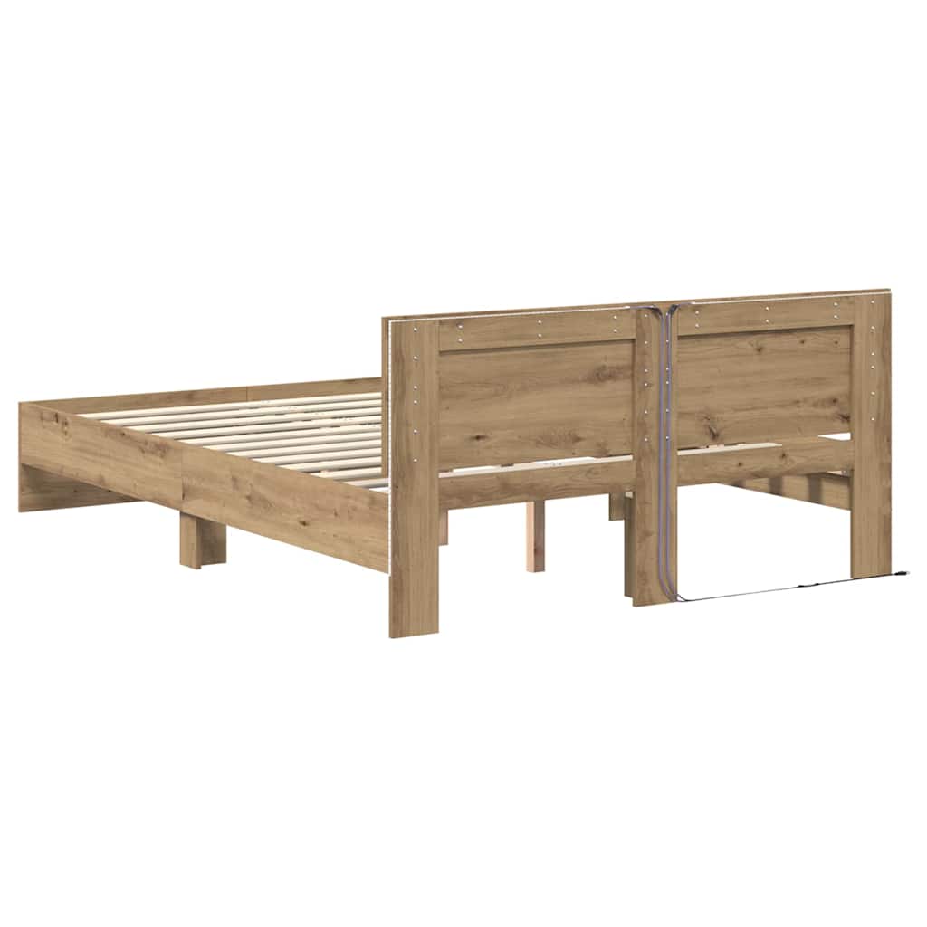 Bed Frame Artisan Oak 160 x 200 cm Engineered Wood