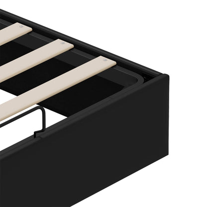 Ottoman Bed Frame Black Queen Size Faux Leather