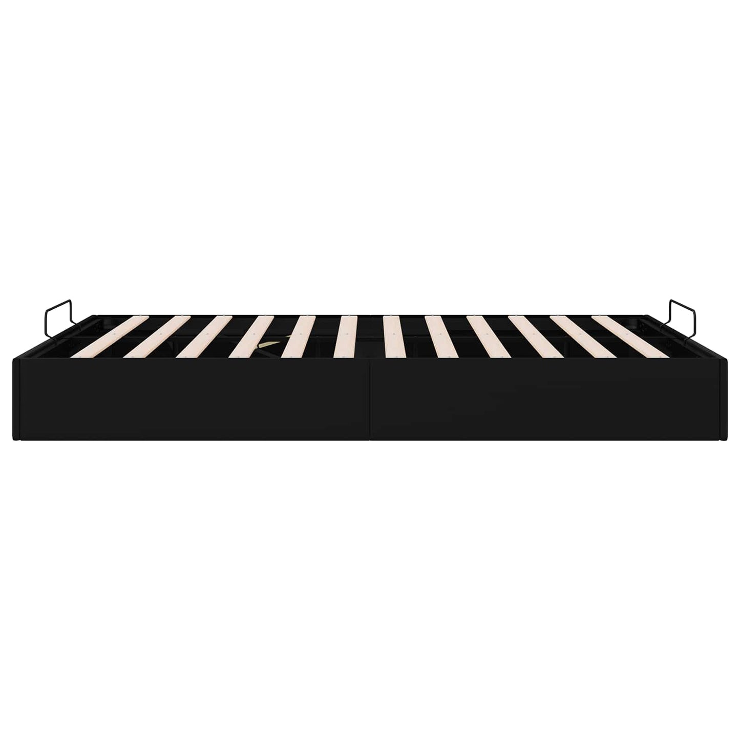Ottoman Bed Frame Black Queen Size Faux Leather