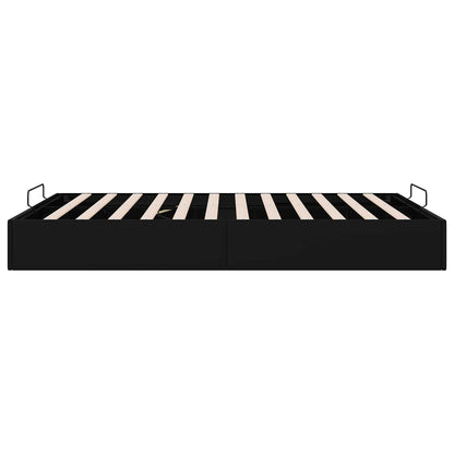 Ottoman Bed Frame Black Queen Size Faux Leather