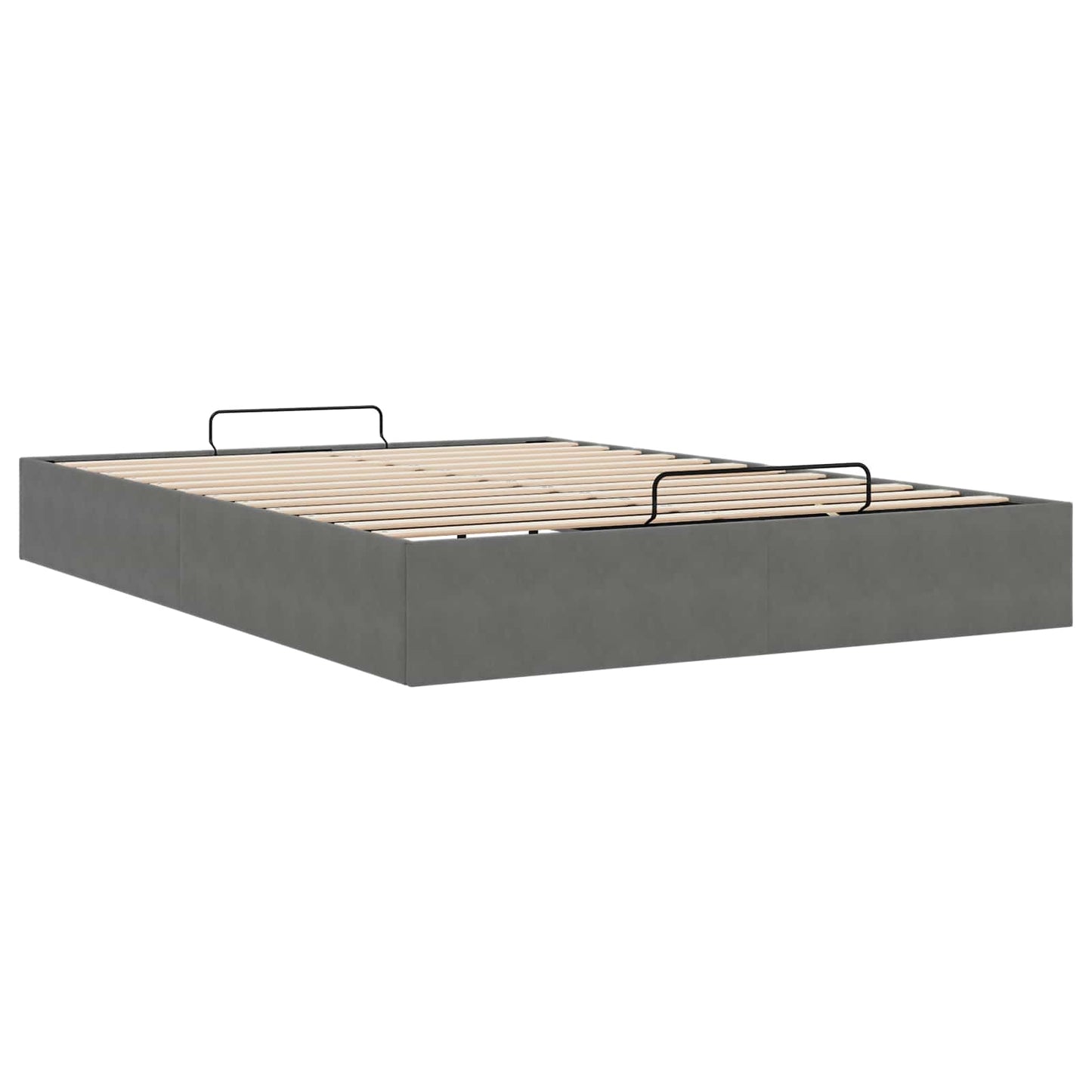 Ottoman Bed Frame Dark Grey Full Size Velvet