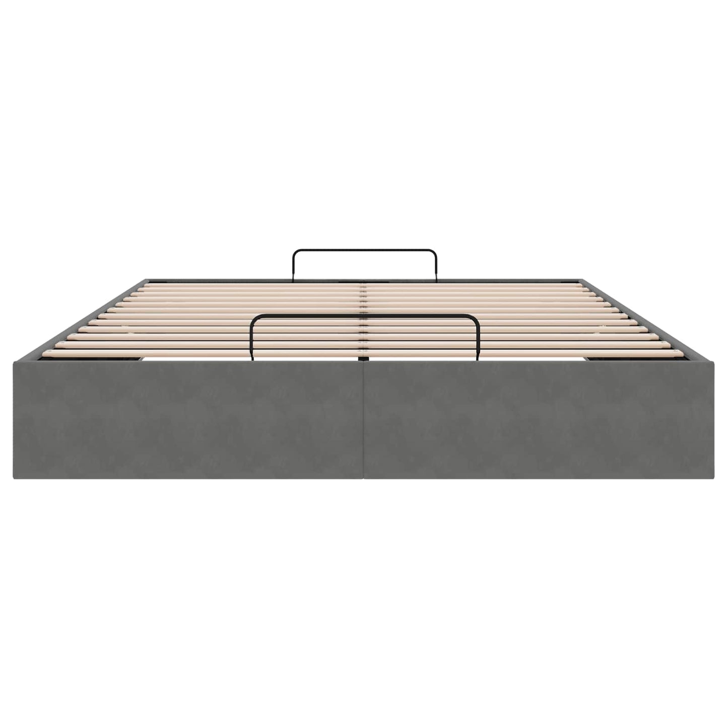Ottoman Bed Frame Dark Grey Full Size Velvet