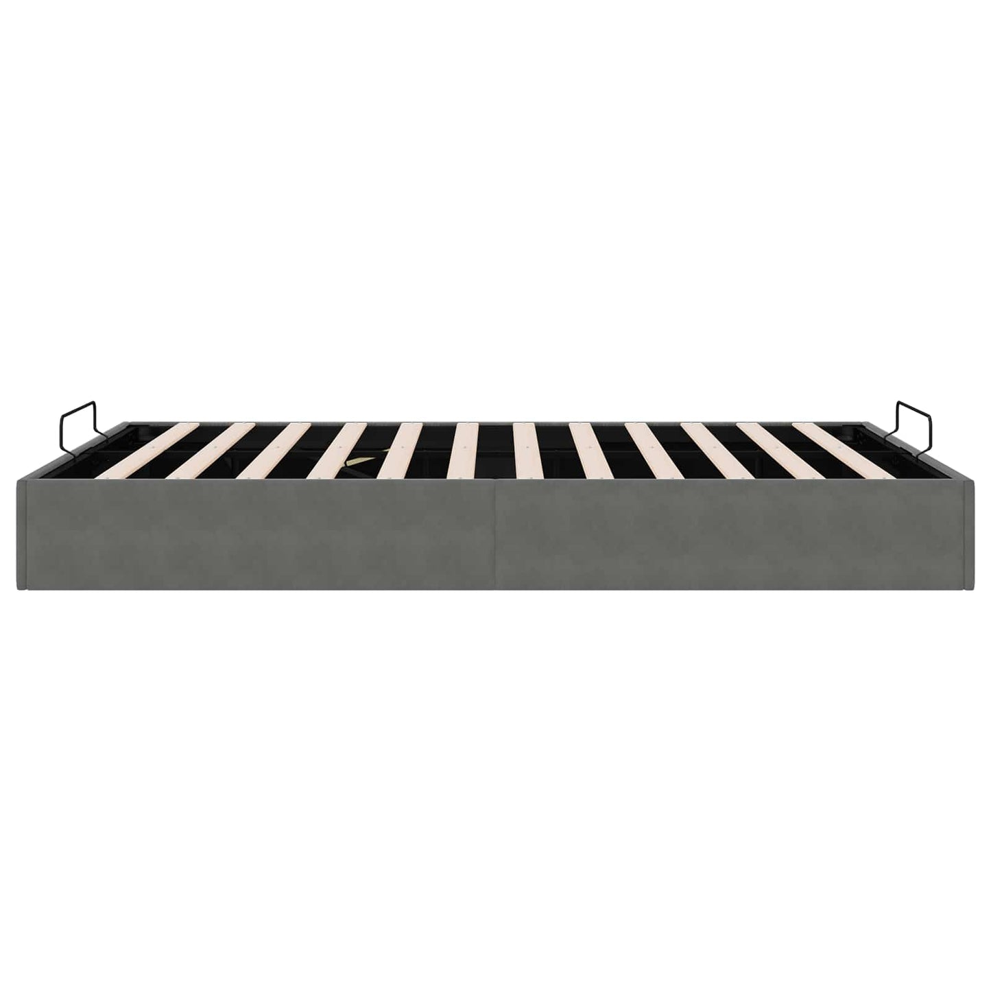 Ottoman Bed Frame Dark Grey Queen Size Velvet