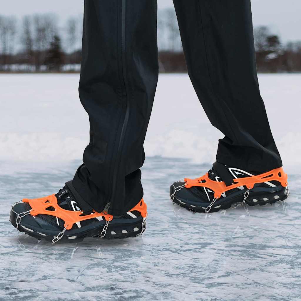 Ice Cleats for Shoes with 10 Spikes Orange S Stainless Steel