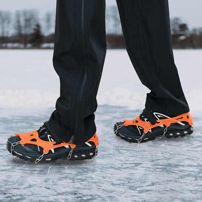 Ice Cleats for Shoes with 10 Spikes Orange S Stainless Steel