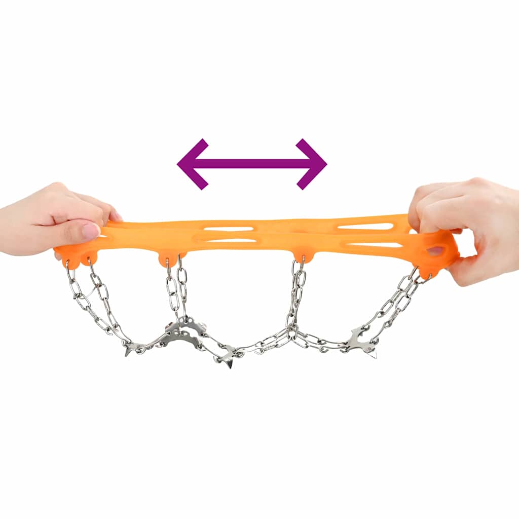 Ice Cleats for Shoes with 10 Spikes Orange S Stainless Steel