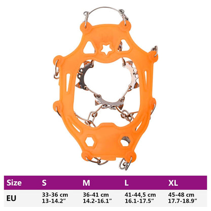 Ice Cleats for Shoes with 10 Spikes Orange S Stainless Steel
