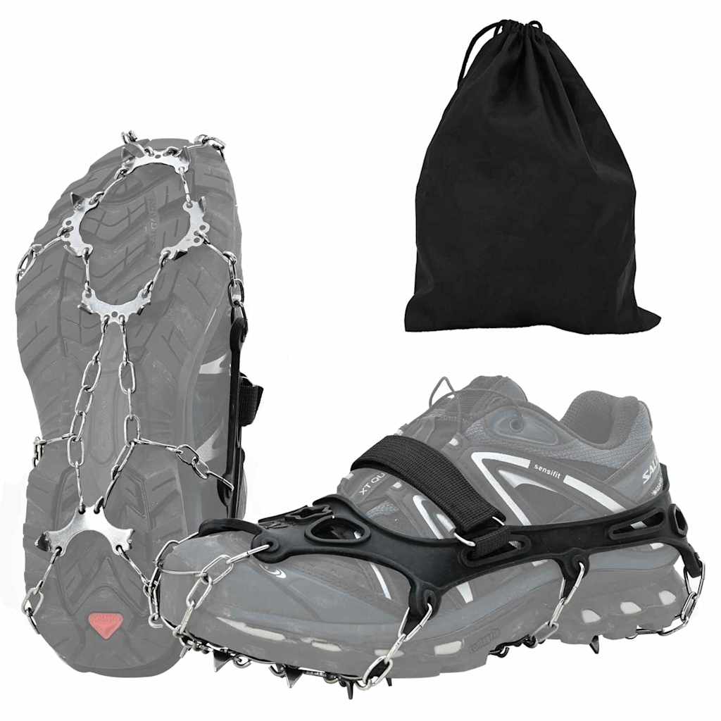 Ice Cleats for Shoes Black M Stainless Steel