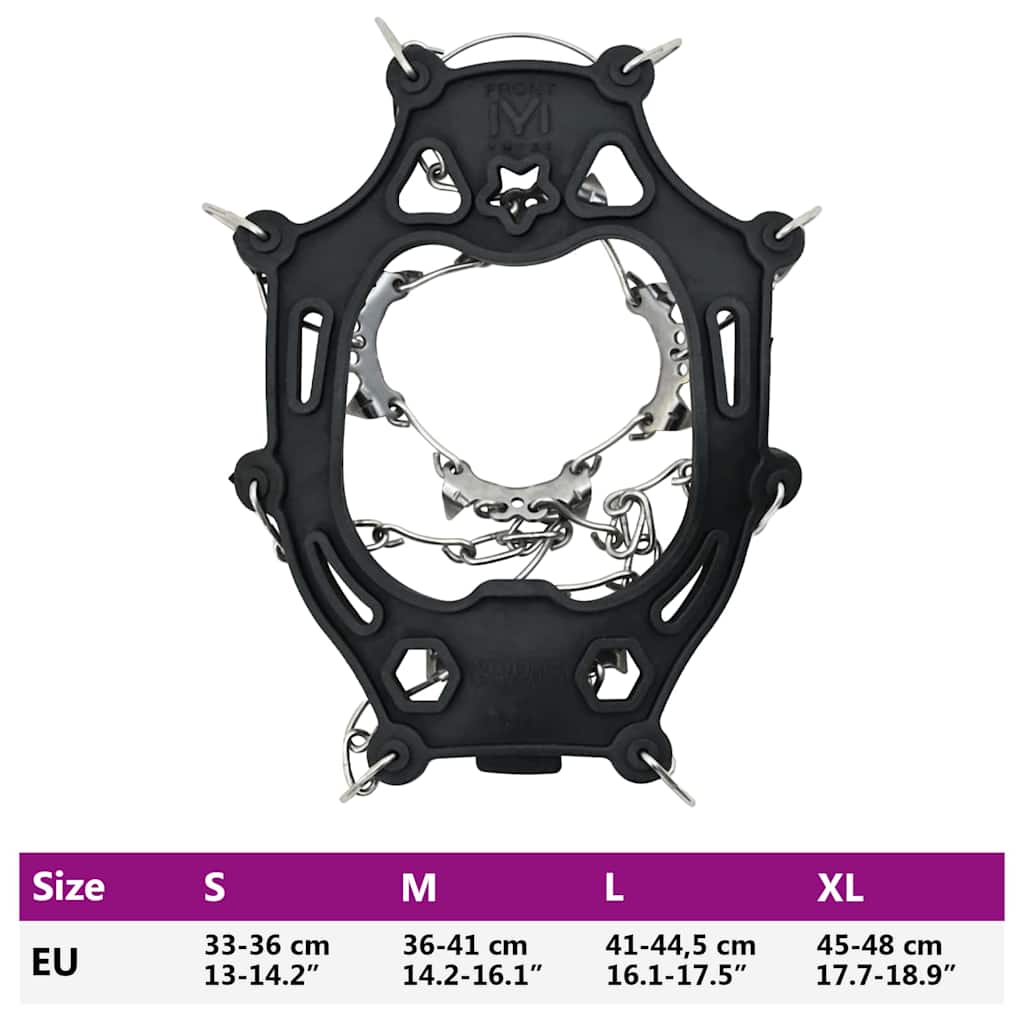 Ice Cleats for Shoes Black M Stainless Steel