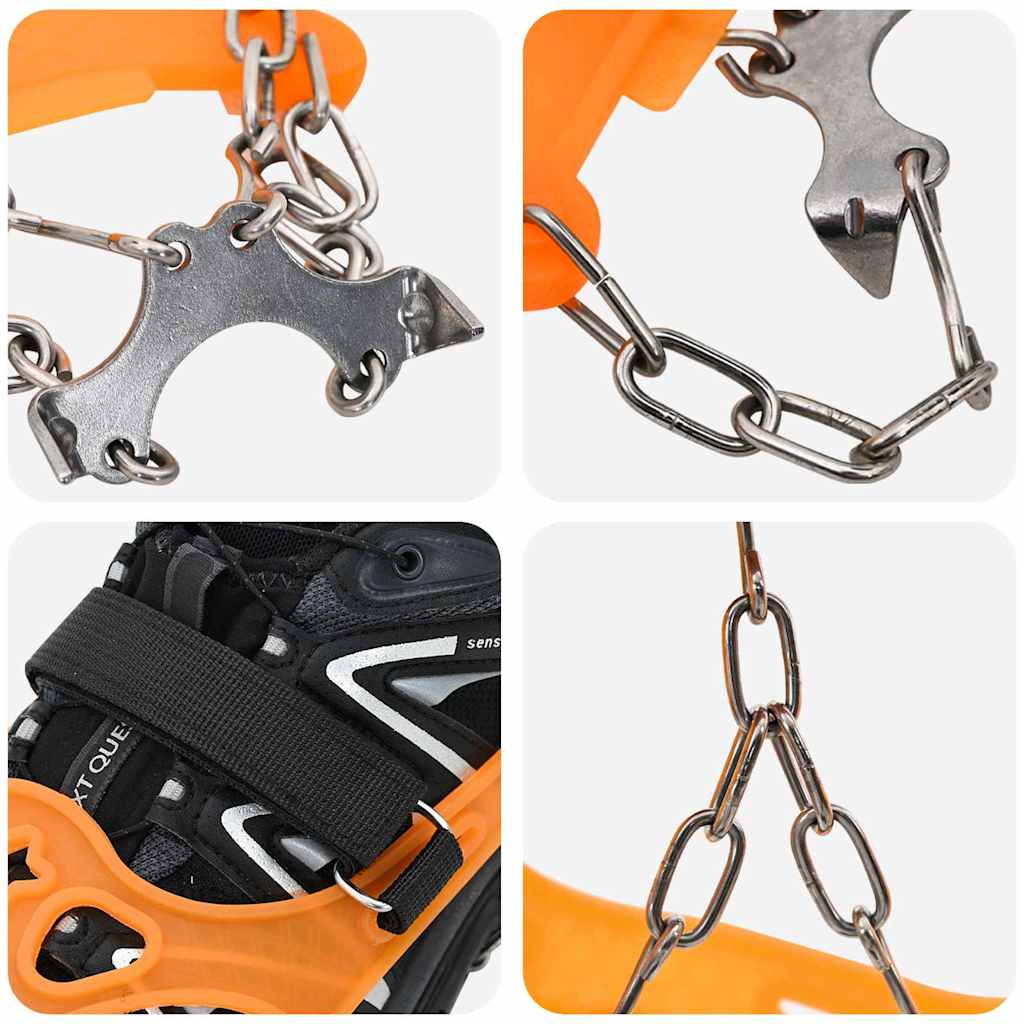 Ice Cleats for Shoes Orange L Stainless Steel
