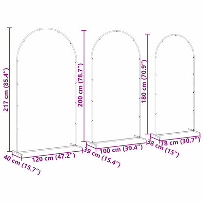 Wedding Arch 3 pcs White Steel