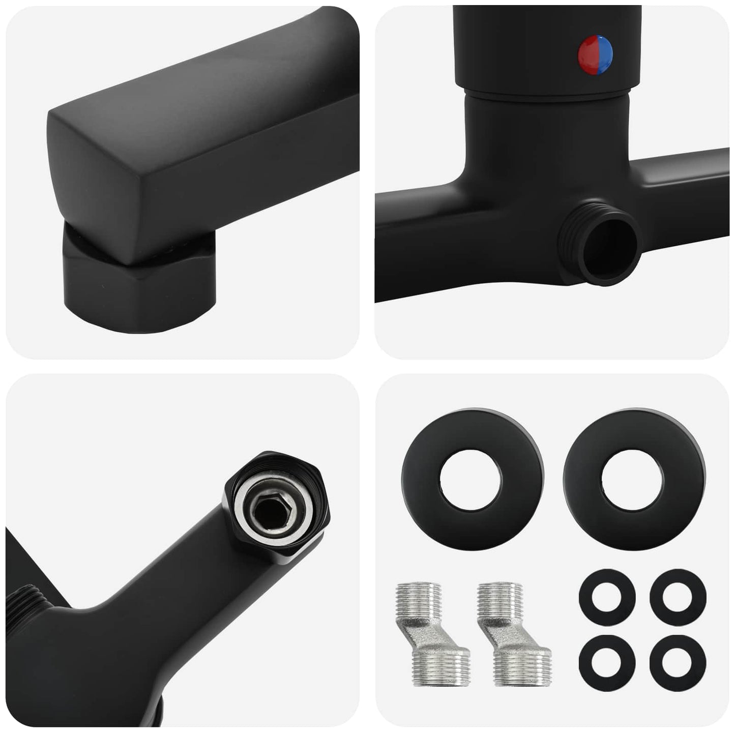 Shower Mixer Tap Black G 1 / 2 inches Brass