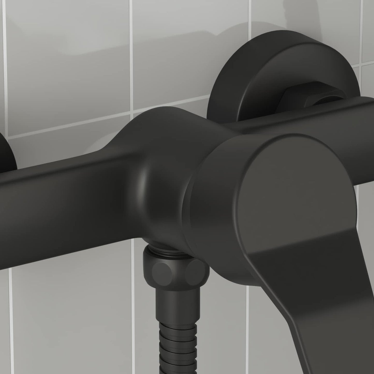 Shower Mixer Tap Black G 1 / 2 inches Brass