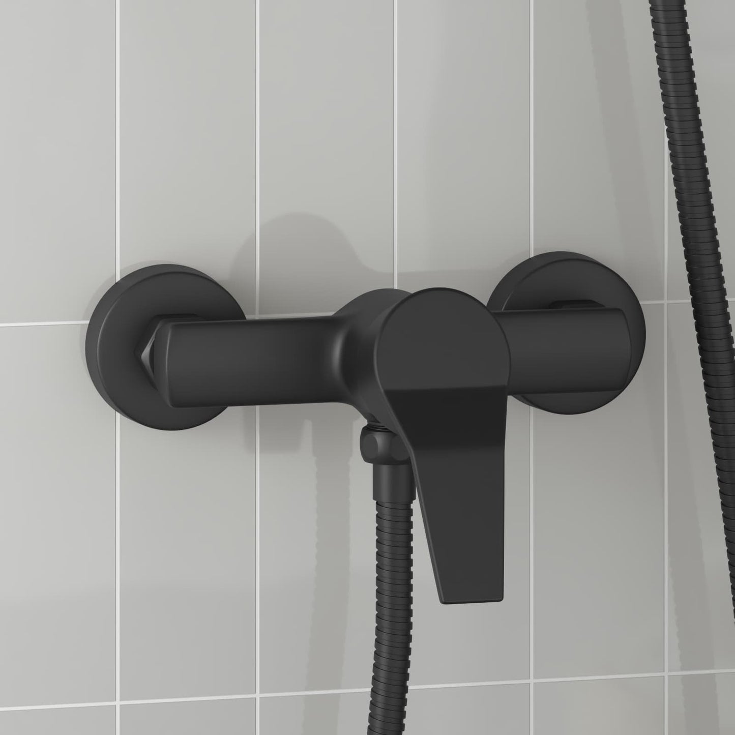 Shower Mixer Tap Black G 1 / 2 inches Brass