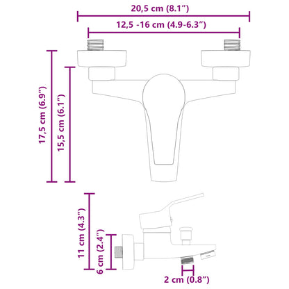 Shower Mixer Tap Black G 1 / 2 inches