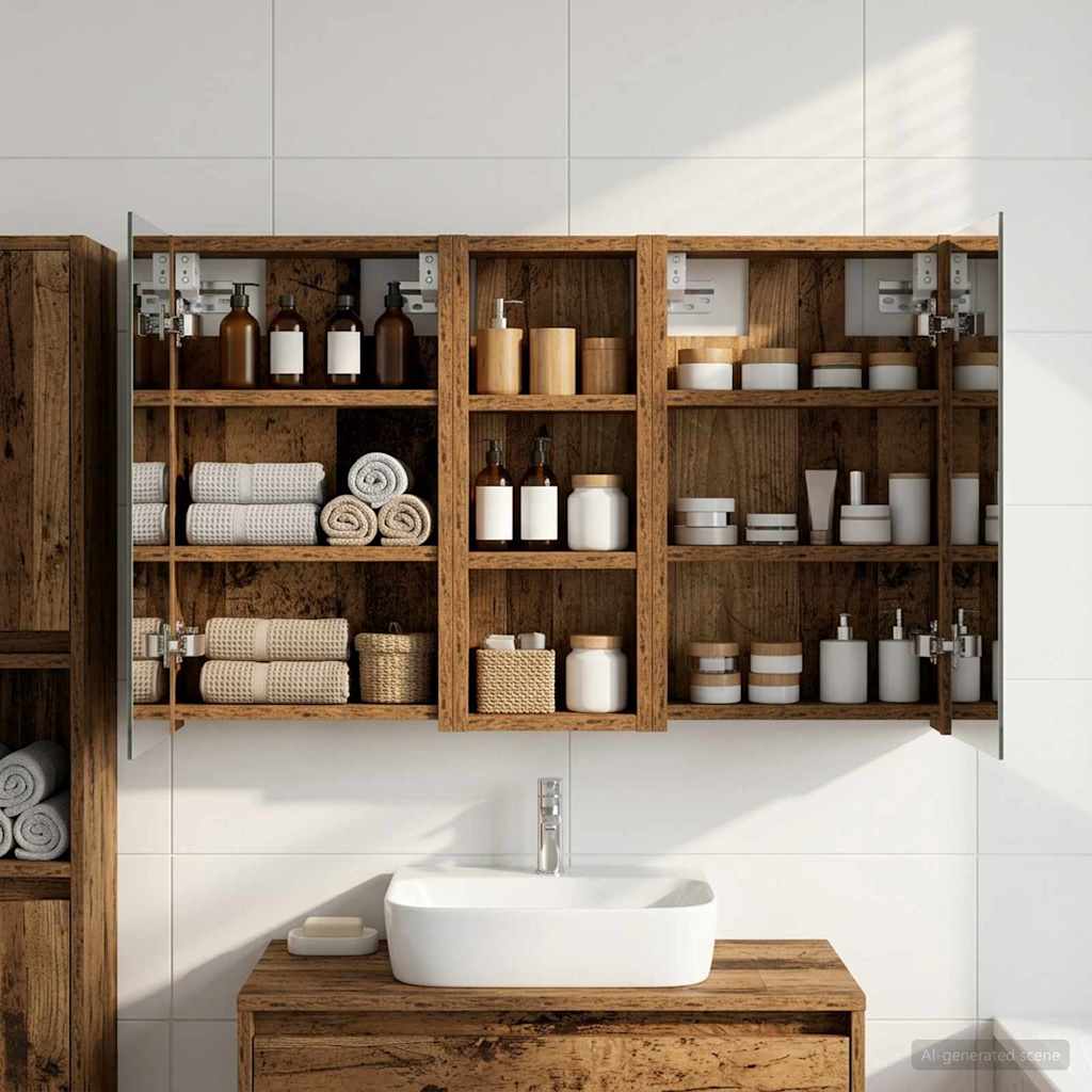 Bathroom Cabinet Set 3 pcs 80 x 10.5 x 50 cm Engineered wood