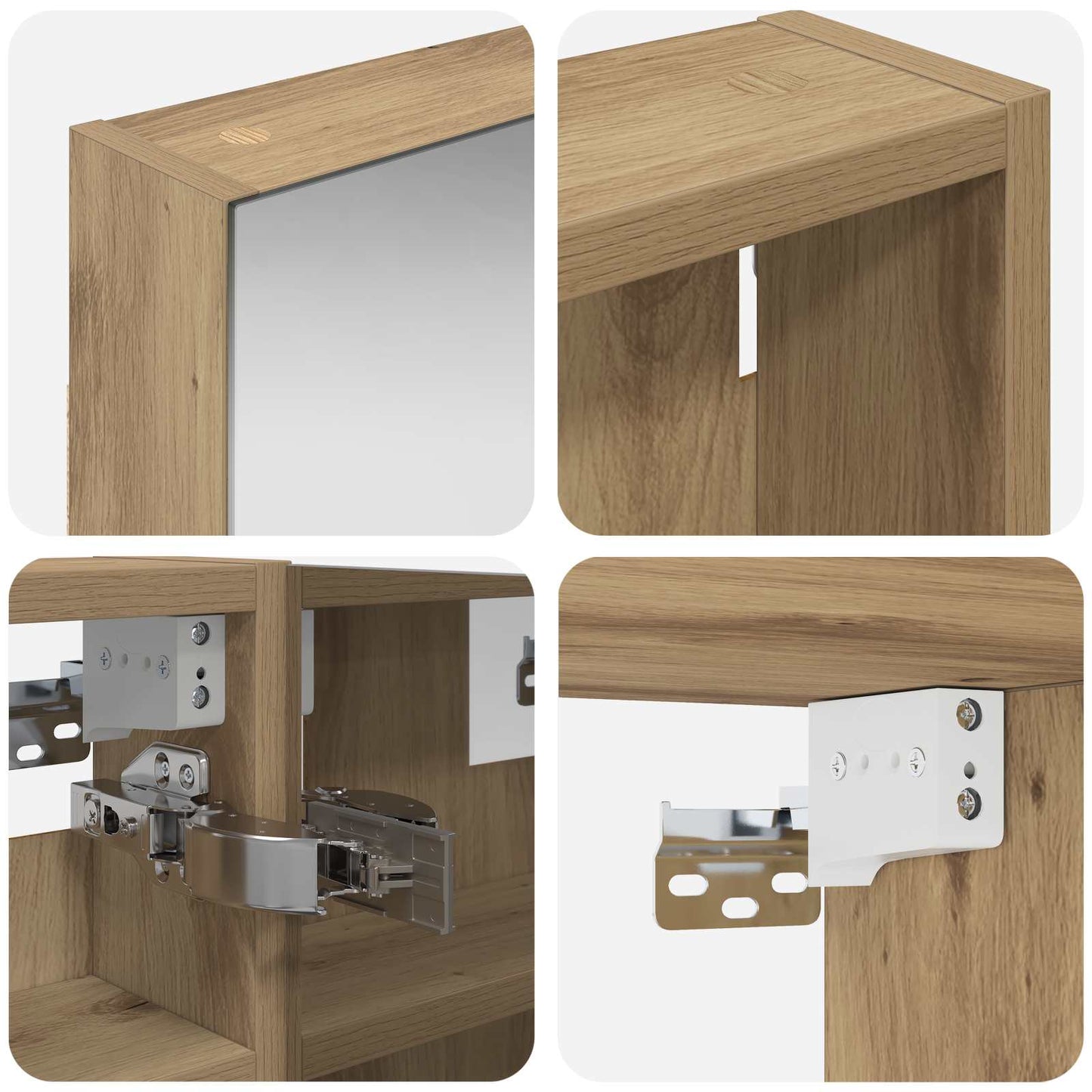 Bathroom Cabinet Set 3 pcs 80 x 10.5 x 50 cm Engineered wood