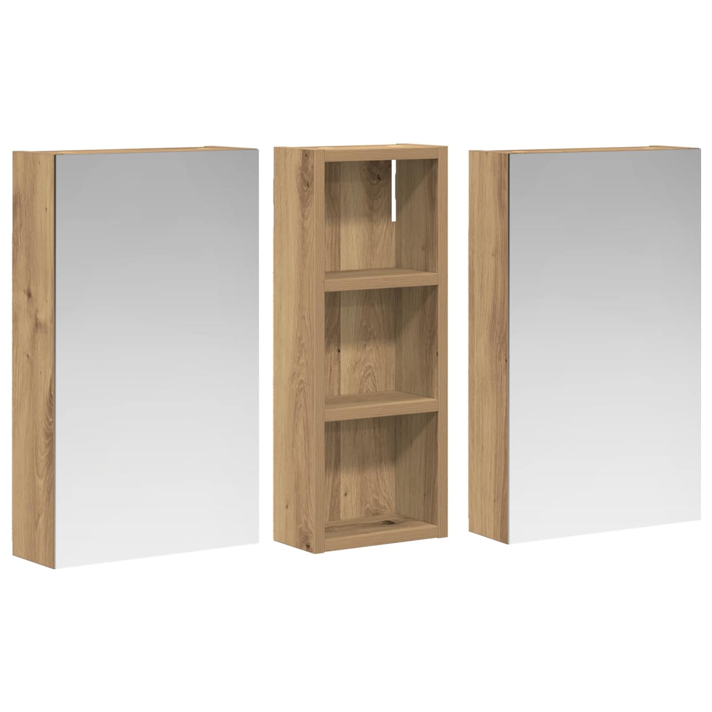 Bathroom Cabinet Set 3 pcs 80 x 10.5 x 50 cm Engineered wood