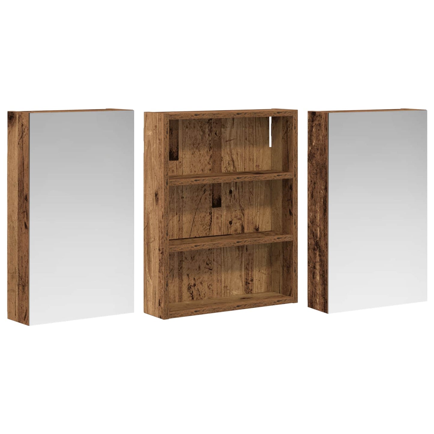 Bathroom Cabinet Set 3 pcs 100 x 10.5 x 50 cm Engineered wood